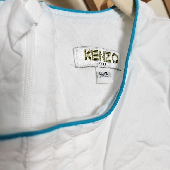 Kenzo Colorful Stitched Butterfly Girls Dress In White Size 6A - Picture 3 of 8